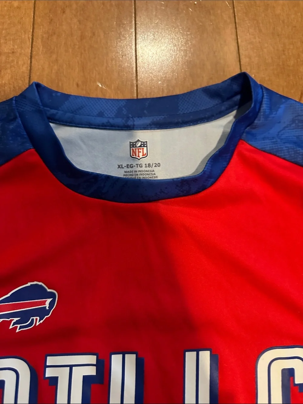 Lot of 3 Buffalo Bills Kids Long-Sleeve Team Shirts - Red, Royal Blue, Gray!